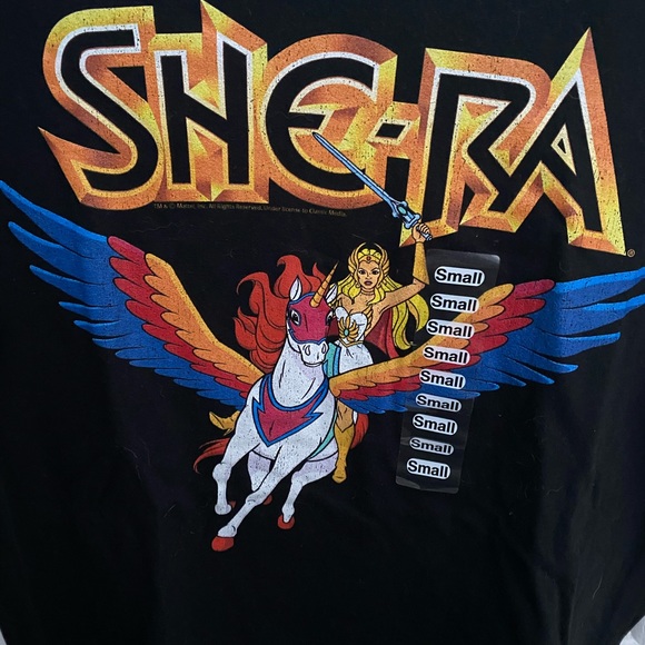 2/$25 NWT Nostalgic She-Ra cartoon T-shirt - 80s character! Black Small - Picture 2 of 2
